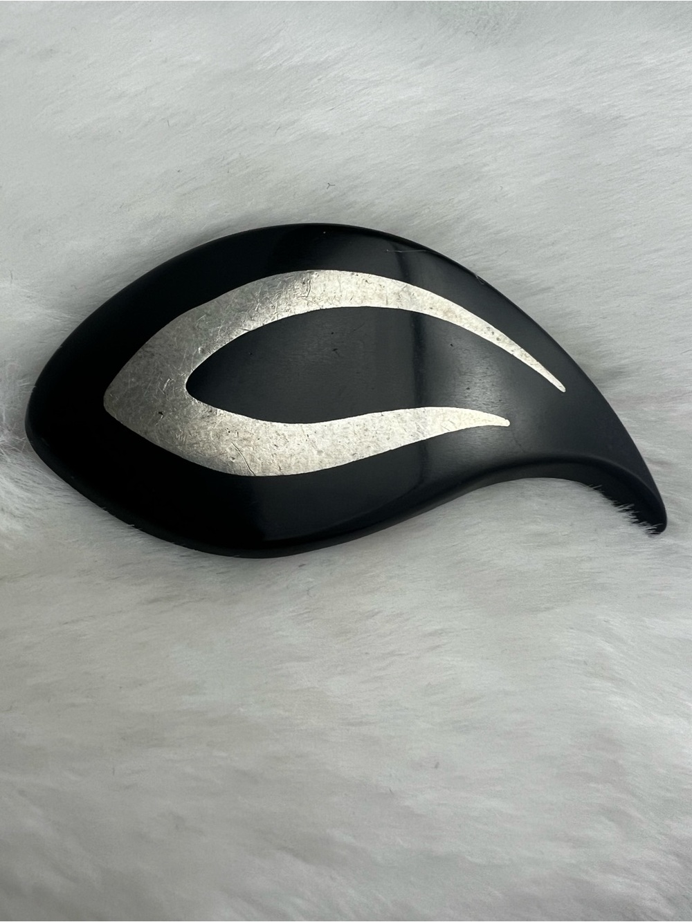 Vintage Hans Hansen MCM Danish Original Ebony & Silver Brooch